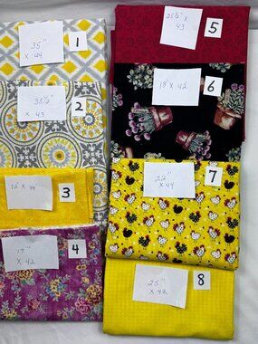 Fabric Cotton Multi Color Pre-Washed Great for Quilting and Crafts 6.25 yds